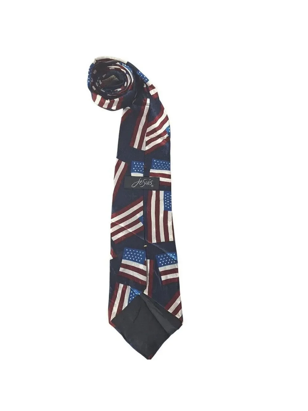 Jesuis American Flag Silk Necktie